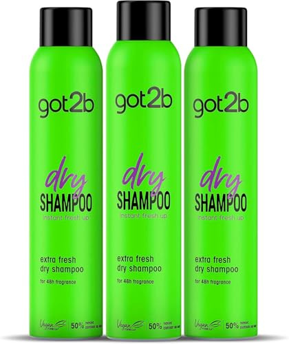 Got2b - Trockenshampoo Extra Frische, 3 Stück, 200 ml (600 ml) - Erfrischt Ihr Haar sofort - Ein Tag der zusätzlichen Frische für Ihr Haar