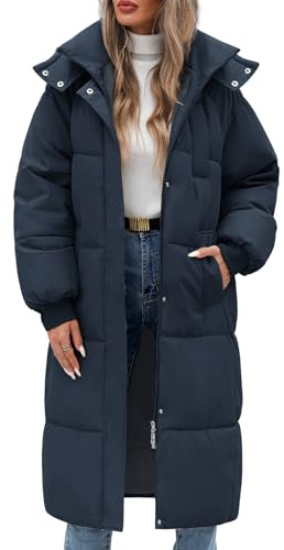 RITOSTA Wintermantel Damen Lang Steppmantel Frauen Winterjacke mit Kapuze Damen-Jacken Winter Daunenmantel Puffer Mantel Warme Herbst Winterparka mit Taschen