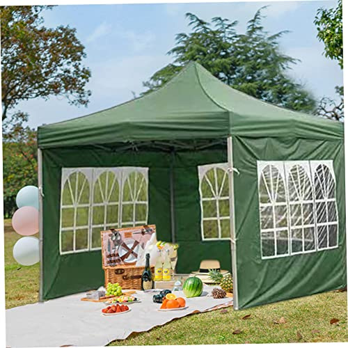 Pavillon-Seitenpaneele, 3x2m-Baldachin 3-seitige Seitenwand-Paneele mit klarem Fenster, wasserdichtes UV-Widerstandszelt-Seitenwand-Sonnentuch für Pavillon (nur Seitenwand, grün)
