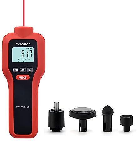 Mengshen Digital Tachometer 2-in-1 Drehzahlmesser | Berührungslos, Kontakt Drehzahlmessung