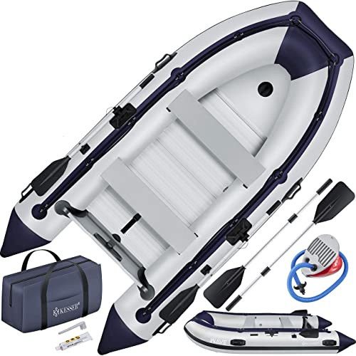 KESSER® Schlauchboot Wave 230-320 cm Set 6-teilig aufblasbar – Boot + Bank, Luftpumpe, Paddel, Reparaturset, Tasche, Angelboot, Paddelboot klein und groß - Motorkombi möglich, Salzwasser geeignet