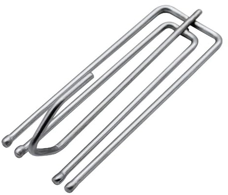 SPTwj 25 Stück Gardinenhaken Edelstahl Vorhänge Haken Faltenhaken für Gardinenringe Gardinen Haken Vorhang für Falten Faltenlegehaken Metall Gardinenhaken Zum Einhängen für Schiene - Silber