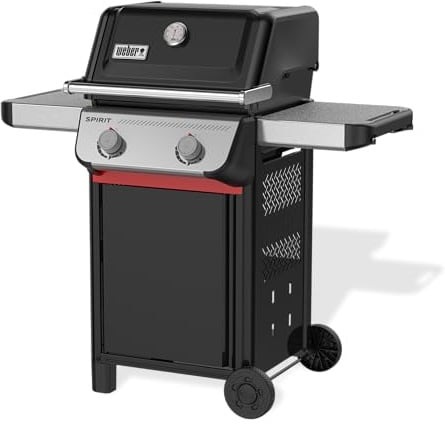 Weber Spirit E-210 Gasgrill, 2 Brenner, 51 x 46 cm Grillfläche, Warmhalterost, Deckelthermometer, 2 Räder - Schwarz/Silber (1500833)
