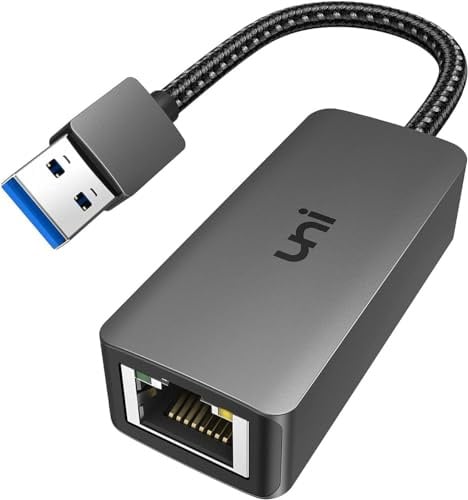 uni USB Ethernet Adapter 3.0 1000Mbps LAN Adapter, USB RJ45 Adapter aus Aluminium und Nylon, treiberfreier Netzwerkadapter für MacBook, Mi Box, Surface, PC, Laptop mit macOS, Win 11/10/ 8.1/8, Linux