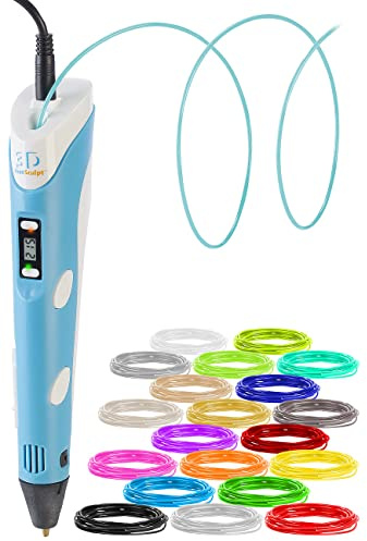 FreeSculpt 3D Druckstift: 3D-Drucker-Stift, USB-Stromversorgung, inkl. 20 PLA-Filamente (Stift Kinder, DREI d, Kugelschreiber)