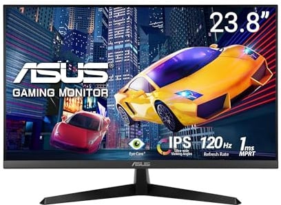 ASUS Eye Care VY249HGR - 24 Zoll Full HD Monitor - 120 Hz, 1ms MPRT, AdaptiveSync, GameFast Input - IPS Panel, Vesa 100x100, 16:9, 1920x1080, D-Sub, HDMI