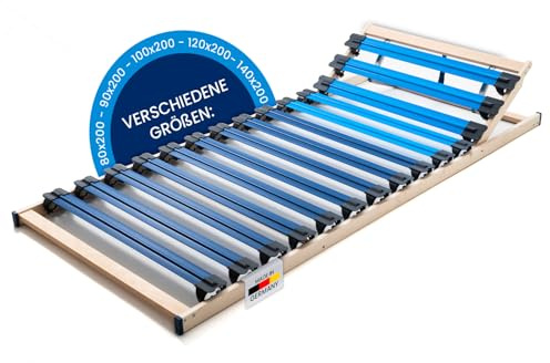 Good Side® DIY Lattenrost 90x200 cm ergonomisch [verstellbares Kopfteil] Made in Germany | Lattenroste bis 300 kg | Lattenrost 90x200cm | Lattenrost verstellbar | Bed Slats | Latenrost aus 14 Leisten