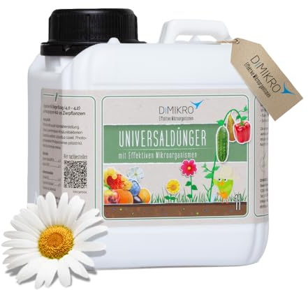 Flüssigdünger - Universaldünger mit Effektiven Mikroorganismen 1 l - ideal als Gemüsedünger, Tomatendünger und Blumendünger - vegan, tierfreundlich und natürlich