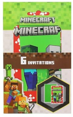 Minecraft Party 6 Einladungskarten & Umschläge