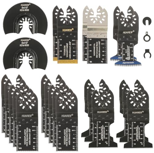 HUAREW 27 teiliges Multitool Sägeblatt Set, Sägeblätter Oszillierwerkzeug Zubehör, für Fein Multimaster, Ryobi, Bosch, Milwaukee, Dewalt, Dremel, Rockwell, Makita und Mehr