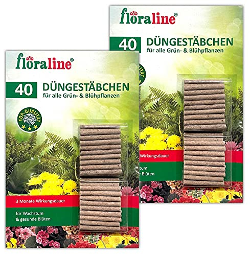 80 Stück Düngestäbchen für Grünpflanzen & Blühpflanzen Pflanzen Dünger Stäbchen mit Langzeitwirkung Pflanzendünger