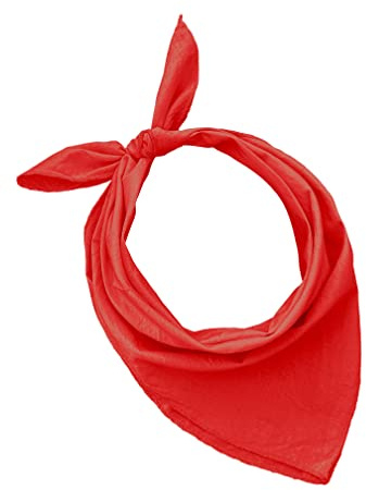 JOPHY & CO. Set von 3, 5, 10 Bandanas 100% Baumwolle für Damen, Herren, Kinder, einfarbig und/oder mit Paisley-Muster, Art.Nr.A644, rot, Set 1 pz