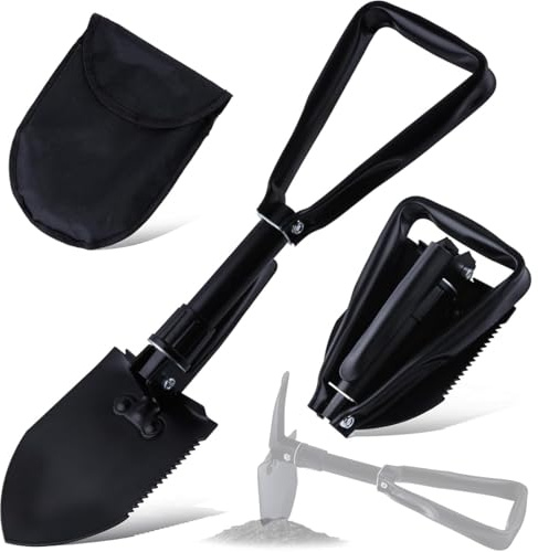 Mini Faltbare Gartenarbeit Schaufeln hohen Kohlenstoffstahl tragbare Camping Schaufel für militärische Stil Entrenching Tool, Camping, Wandern, Graben, Matsch und Schnee, Auto Notfall Multi Tool