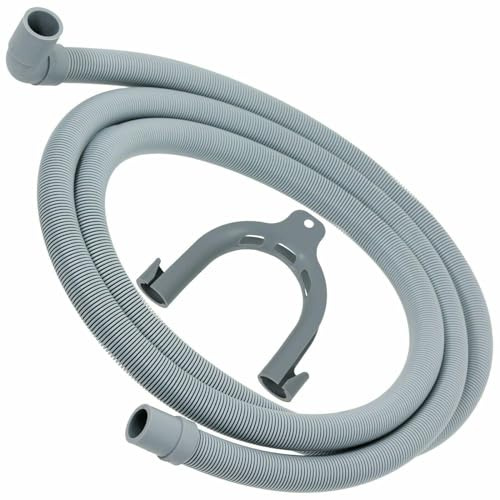 SPARES2GO Universeller Ablaufschlauch mit rechtwinkligem Ende für Waschmaschinen (2,5 m, 19 mm/21 mm)