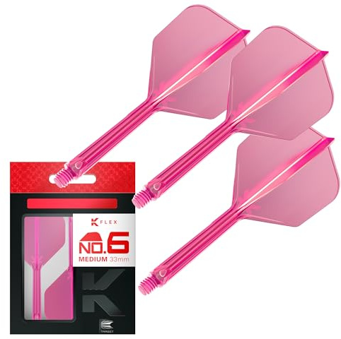 Target Darts K Flex Integrated Dart Flights and Shafts, No.6 | 3er Pack K-Flex - No.6, Kflex All In One Moulded Dart Flight & Stem Längen: Short, Intermediate & Medium | Professionelles Dart-Zubehör