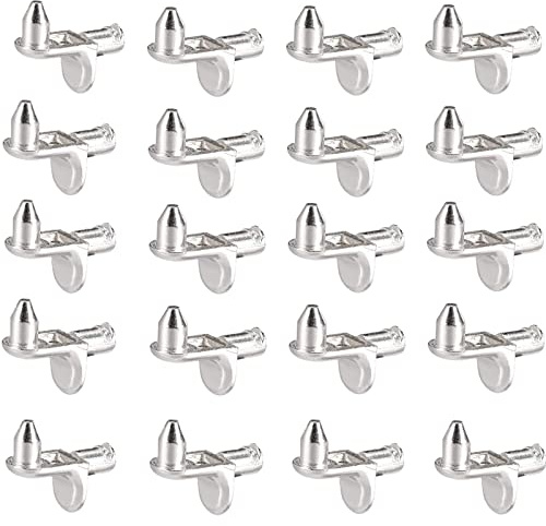VIEVRE 20 Stück Einlegeboden Halter, Regalbodenträger L Form, Bodenträger 5 mm, Halter für Einlegeböden, für Küchenschrank, Bücherregal, Schrank, Möbelschrank