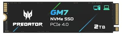 Acer Predator GM7 2TB M.2 NVMe SSD PCIe 4.0 - Lesegeschwindigkeit bis zu 7400 MB/s - Professionelle Interne Festplatte - Gaming Speicher Kompatibel mit PC, Laptop & PS5