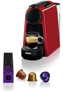 De'Longhi EN 85. Essenza Mini, Farbe:Rot | Kaffeemaschine, ultrakompaktes Design, 25 Sek. Aufheizzeit, 2 Tassengrößen, autom. Abschaltung, 19 Bar Druck