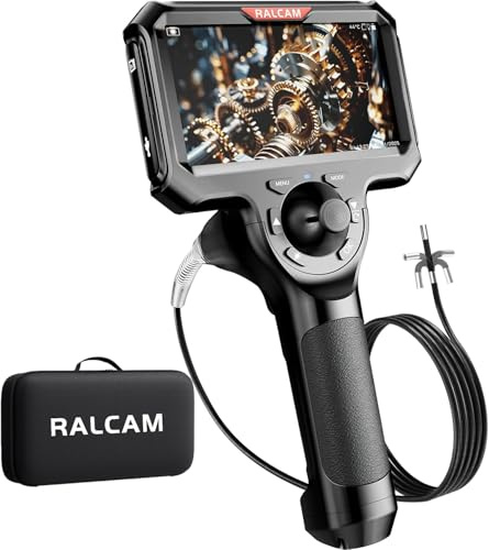 Ralcam Endoskopkamera mit Licht, Endoscope Camera mit 360° beweglichem Kopf, 5 HD Display, Inspektionskamera IP67 Wasserdicht, Rohrkamera Halbstarr (6,2mm Sonde/1,5M)