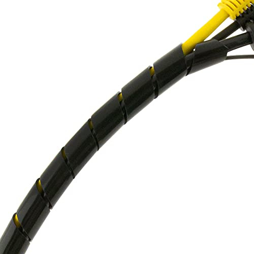 SeKi 15545 Spiralband 4-50mm 5 Meter Schwarz, Flexibler Kabelschlauch Spiralschlauch Kabel-Schutz; Zum Bündeln von Kabeln