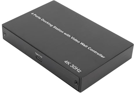 Dpofirs USB 3.0 Bis Quad HD Multimedia Interface Adapter 4 Ports Docking -Station für Siege 11 10 7 8.1, Breite Kompatibilität, Verwandeln Sie den Laptop in Leistungsstarke Workstation um (EU-Stecker)