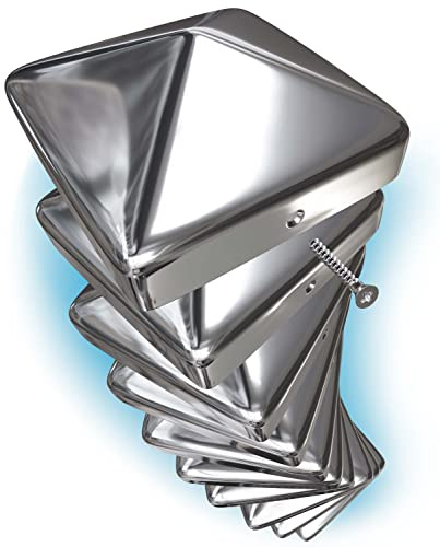 TOOLCORE® 10x Pfostenkappen 9x9cm Edelstahl [Perfekter Schutz] inkl. Edelstahl Schrauben - Rostfreie Abdeckkappen für Zaunpfosten Kappen für Holzpfosten, massive Pfostenabdeckung