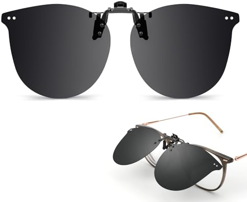 Hifot Polarisierte Sonnenbrille Clip für Brillenträger - Aufsatz Flip-up Clip on für Frauen und Männer