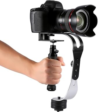 GOTOTOP Handheld Video Stabilisator Kamera Halter Handgriff Stabilisator für Handy Kamera DSLR Camcorder (Schwarz) Camcorder Halterung