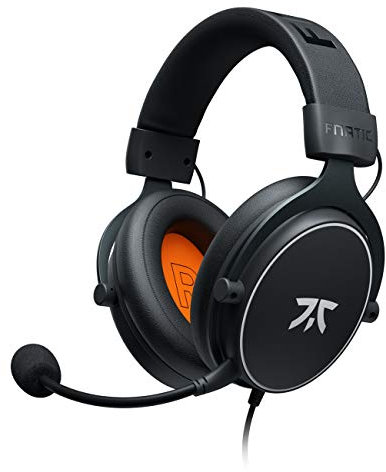 Fnatic React Gaming Headset für E-Sports mit 53-mm-Treibern - Metallrahmen, Präziser Stereo-Sound, Abnehmbares Broadcast Mikrofon, 3,5-mm Klinke, Kompatibel mit PC, PS4, PS5, Xbox ONE, Xbox Series X