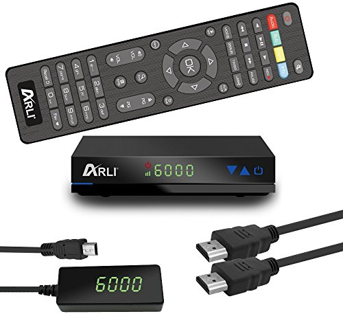 ARLI AH1 HD Sat Receiver – DVB-S2 Digitaler Satellitenreceiver, Full HD 1080p HDMI Astra/Hotbird/Türksat vorprogrammiert USB Externes Display Netzteil 12V Camping geeignet