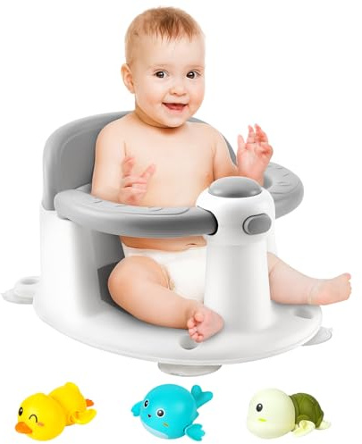 Baby Badesitz - Badewannensitz ab 6 bis 24 monate - Badewannen mit 4-starken Saugnäpfen und 360° Rundumschutz - Baby Bath Seat - Bad Dusche Geschenke für Neugeborene und neue Mütter