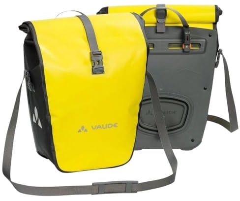 VAUDE Fahrradtaschen für Gepäckträger Aqua Back 2x24L in gelb 2 x Hinterradtaschen wasserdicht, Fahrrad Gepäckträgertasche hinten, einfache Befestigung – Made in Germany, Canary