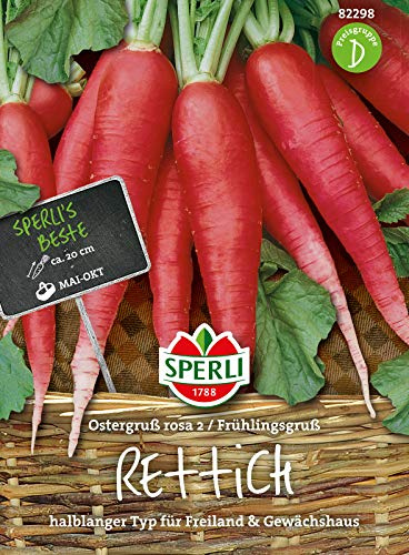 Sperli Rettichsamen Ostergruß rosa 2/Frühlingsgruß 82298, Gemüsesaat | Für Gewächshaus & Freiland, keimfähig