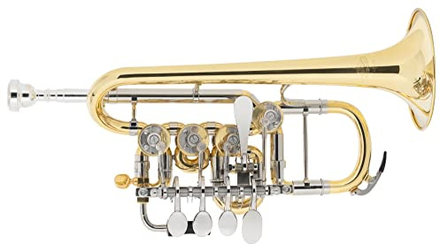 Lechgold PT-21/4L Bb-/A-Piccolo Trompete - aus Messing Minibal-Gelenke - inkl. 3 x Bb-Stift & 1 x A-Stift, Leichtkoffer & Mundstück