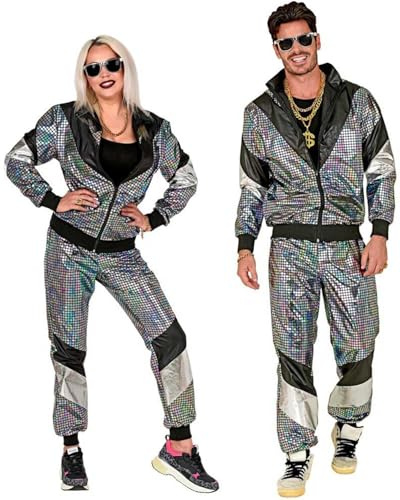 W WIDMANN MILANO Party Fashion - Kostüm Trainingsanzug, Disco-Style, 80er Jahre Outfit, Jogginganzug für Karneval & Party