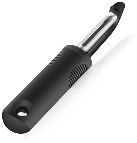 Sparschäler, Schäler, Spargelschäler, Gemüseschäler, Extra scharf, Zackenschliffklinge, Zweischneidig, Ergonomischer Griff