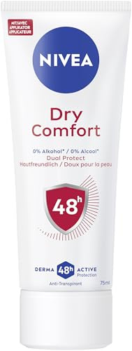 NIVEA Dry Comfort Antitranspirant Deodorant Creme, 75 ml | Antitranspirant mit Mineralien, 48 Stunden Schutz vor Schweiß und Geruch, Dual-Protect-Formel, ohne Ethylalkohol