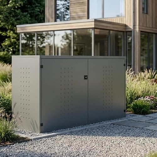 reinkedesign Fahrradgarage für 2–3 Fahrräder oder E-Bikes | Pultdach | Stahl verzinkt Anthrazit | Made in Germany