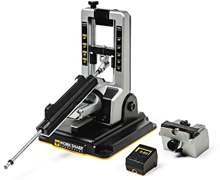 WORK SHARP® Professional Precision Adjust Knife Sharpener- Profi Messer-Schärfer Set mit digitaler Winkel-Einstellung - Messerschleifer mit Winkel-Führung, 6 Schleif-Platten & viel Zubehör