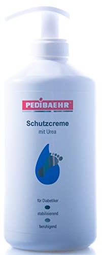 PediBaehr Schutzcreme Fußcreme für Diabetiker mit Urea und Hyaluron, 500ml Pumpspender