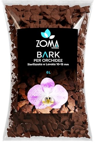 ZOMAGARDEN - Premium Orchideen-Bark - Natürliche Rinde für Orchideen - Gewaschen, Sterilisiert, 100% Ökologisch - 6L (10/15MM)