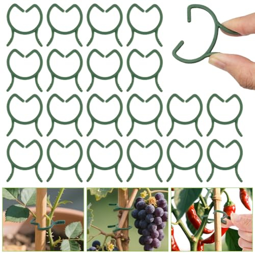 ANOMM 210 Stück Klein Pflanzenclips Grün, Pflanzen Clips für Kletterpflanzen, Wiederverwendbar Pflanzenklammern,Tomaten Befestigung Clips, Gartenklammern für Unterstützen Pflanzen Gemüse Obst(M)
