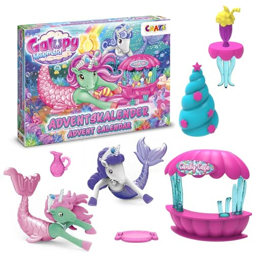 GALUPY Adventskalender undefined Kinder – Meerjungfrau & Einhorn Spielzeug für Mädchen