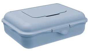 Rotho Babydesign Feuchttücherbox Blau 1.25L – Große Aufbewahrungsbox für Feuchttücher, Babytücher & Reinigungstücher – Nachfüllbarer, luftdichter Spender