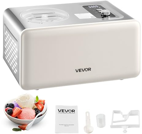 VEVOR automatische Eismaschine 2 QT mit eingebautem Kompressor (150 W) kein Vorgefrieren, Ice Cream Maker mit 3 Modi, elektrischer Eismaschine Frozen Sorbet Maker für die Küche zu Hause