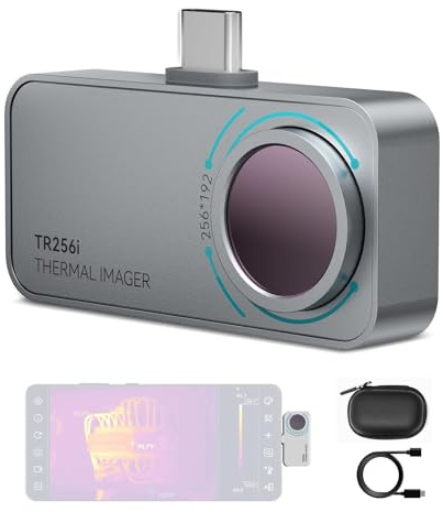 MiLESEEY TR256i Wärmebildkamera Android Type-C, 20g Vollmetallgehäuse Thermal Camera, Messbereich -15°C~600°C, 25Hz 256x192 Auflösung, 3 Wärmemessungen & 6 Anpassbare Paletten,für Phone, Computer