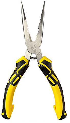 BOOSDEN Spitzzangen,Flachrundzange,Elektronik Spitzzange,Telefonzange,Flachrundzange mit Schneide,Schmuckherstellung (8Zoll/20cm)