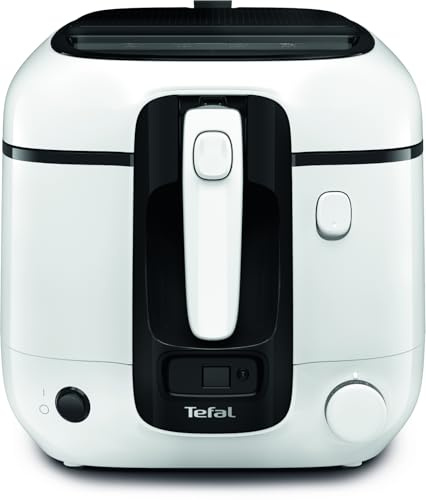 Tefal Fritteuse Super Uno, inkl. Timer, Kapazität: 2,2 Liter, Spülmaschinengeeignete Teile, Antihaftbeschichtung, Geruchsfilter, Fritteuse mit Fett-Spritzschutz, weiß/schwarz, FR3140