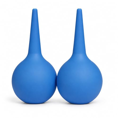 Ohrenreiniger 60ml,Ohren Reinigung Set,Ohrenschmalzentferner Silikon,Ohrendusche für Baby Kinder Erwachsene,2 Stück (Blau)