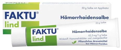 FAKTU lind Hämorrhoidensalbe mit Hamamelis bei Hämorrhoiden, 50 g | Pflanzliche Hilfe bei Hämorrhoiden, wundheilend & entzündungshemmend bei Nässen, Juckreiz, Brennen, stillt kleinere Blutungen